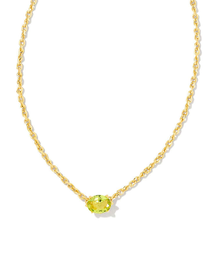 Kendra Scott Cailin Crystal Pendant Necklace Gold Peridot Crystal
