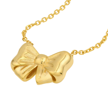 Yellow Gold Bow Necklace