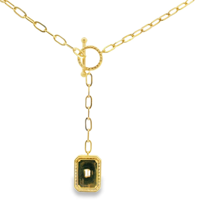 Fluted Toggle Medallion Necklace