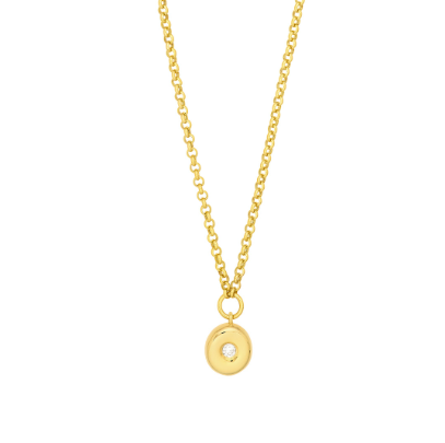 Yellow Gold Diamond Puff Necklace