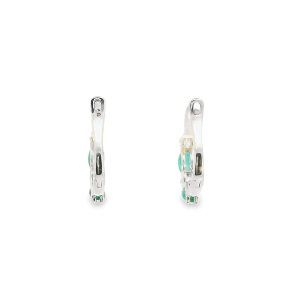 Emerald and Diamond Huggies