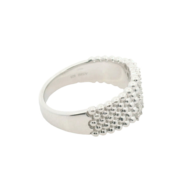 Beaded Band Diamond Ring