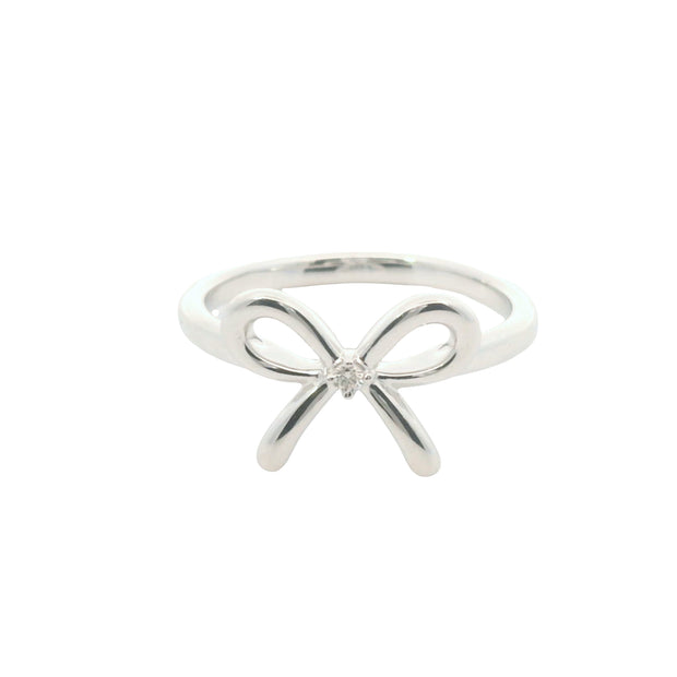 Bow Ring with Center Diamond