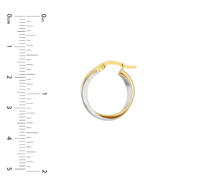 Two-Tone Overlaping Tube Round Hoop Earrings