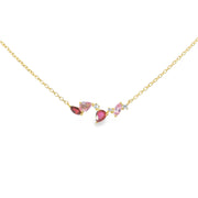 Ruby and Pink Sapphire Scatter Bar Pendant