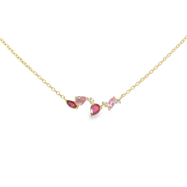 Ruby and Pink Sapphire Scatter Bar Pendant