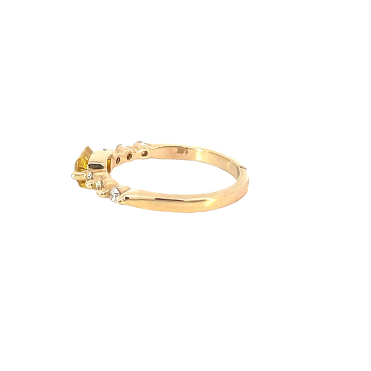Yellow Sapphire Diamond Ring