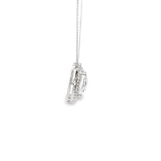 Aquamarine and Diamond Double Halo Pendant