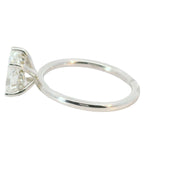 Pear Solitaire Lab Grown Engagement Ring with Hidden Halo