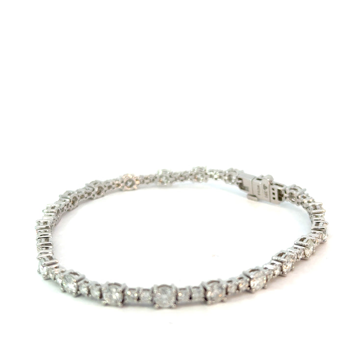 14K White Gold 5 ct Diamond Tennis  Bracelet