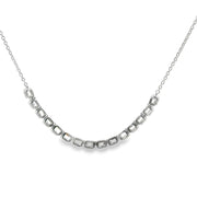 Bezel Set Emerald Cut Diamond Tennis Necklace