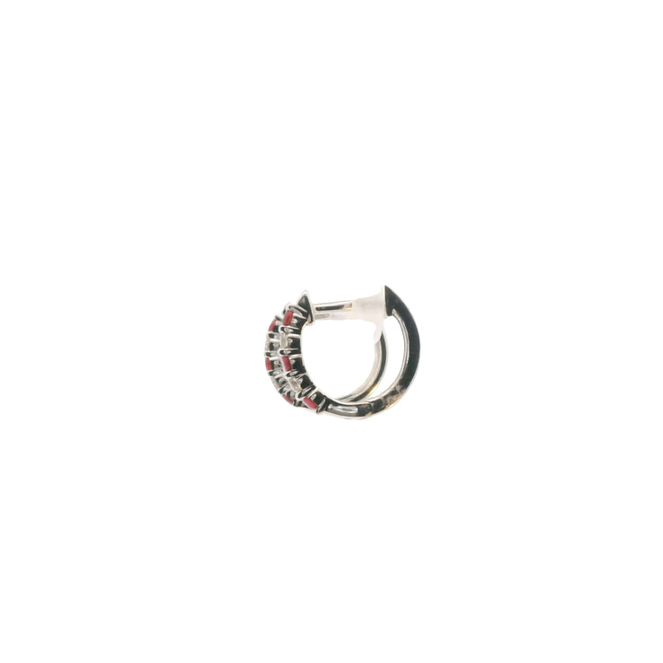 Huggies with Rubies and Diamonds