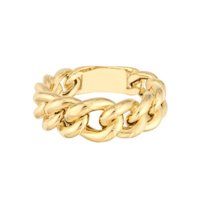 Yellow Gold Graduated Curb Link Ring