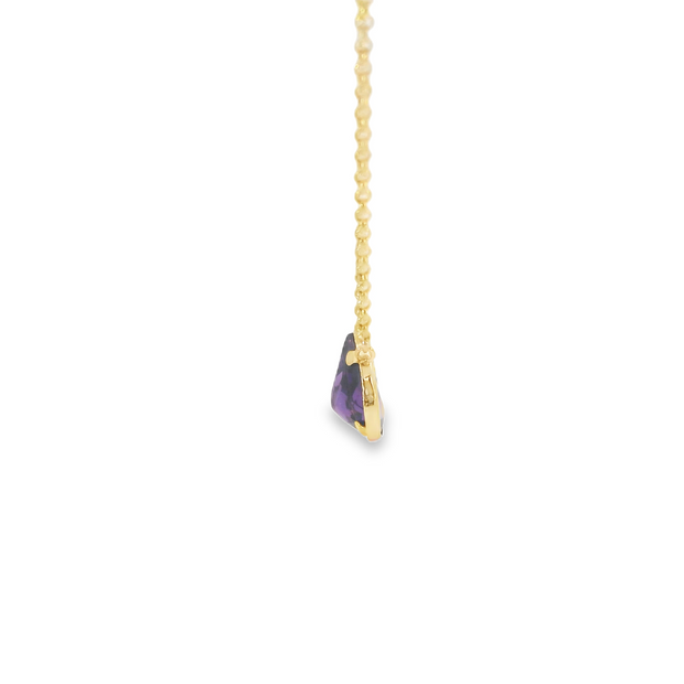 Bezel Set Amethyst Necklace