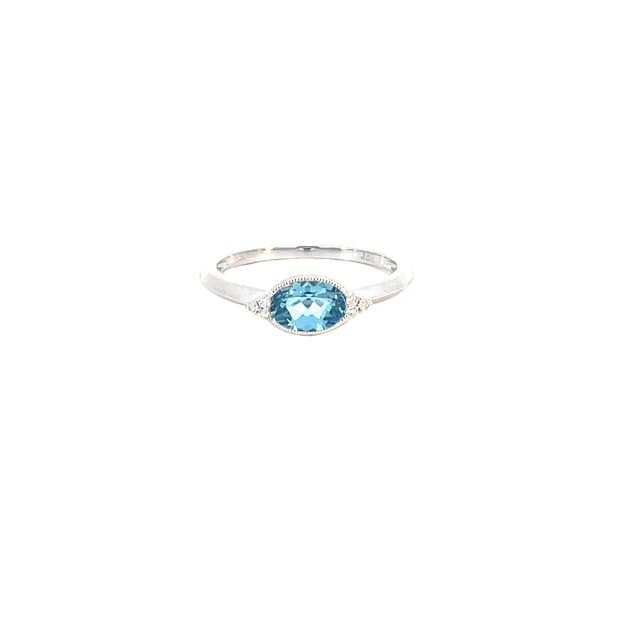 White Gold Blue Topaz Ring