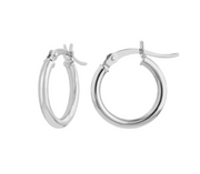 White Gold Polished Hoops
