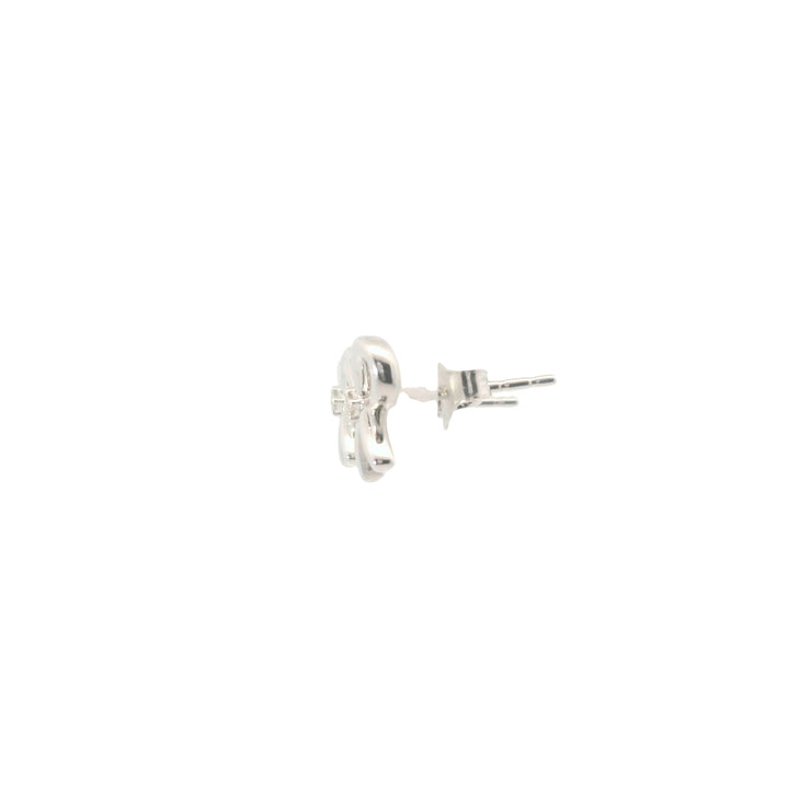 Bow Studs with Diamond Centers