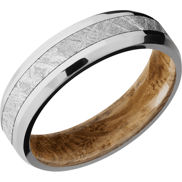 14K White Gold + Polish , Polish Finish + Whiskey Barrel
