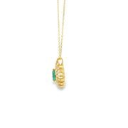 Emerald Pave Ballerina Halo Pendant
