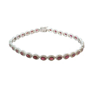 Ruby and Diamond Pave Halo Bracelet