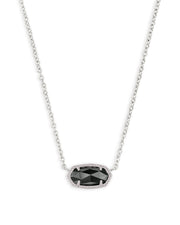 Kendra Scott Rhodium Black Elisa Necklace
