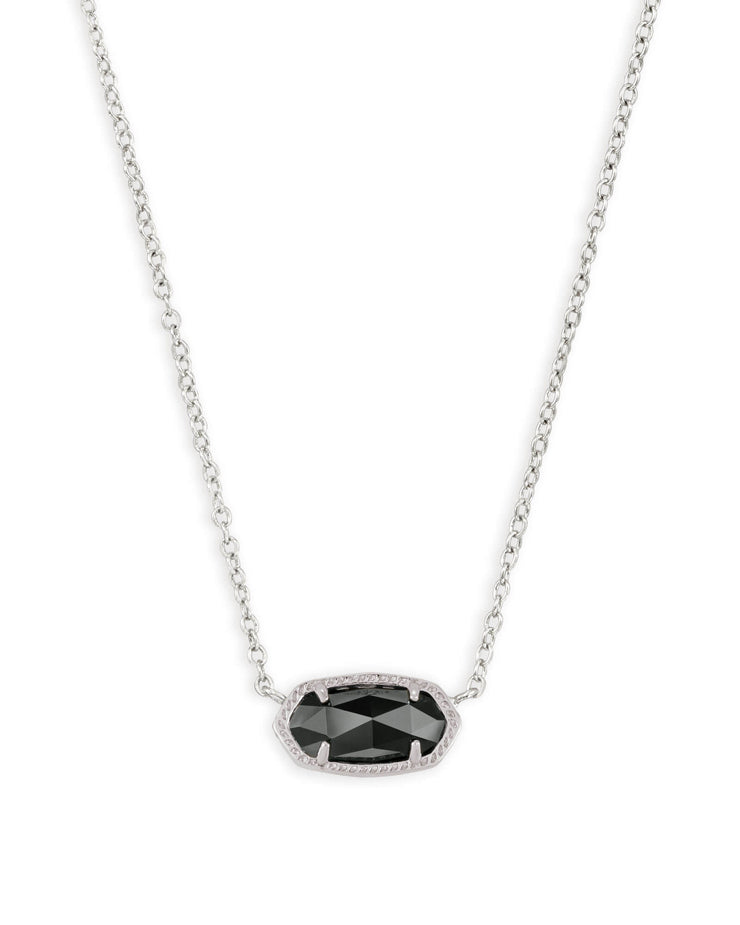 Kendra Scott Rhodium Black Elisa Necklace