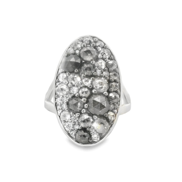 Salt and Pepper Diamond Scatter Ring