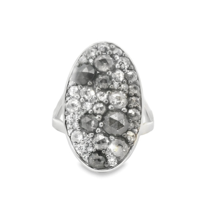 Salt and Pepper Diamond Scatter Ring