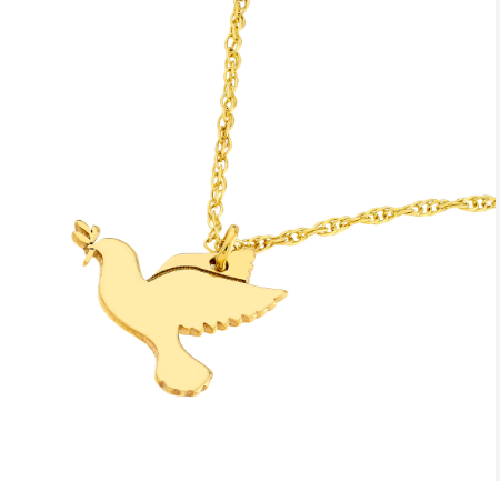Yellow Gold Petite Dove Necklace