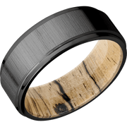 Zirconium with Crosssatinblack , Polish Finish and Spalted Tamarind