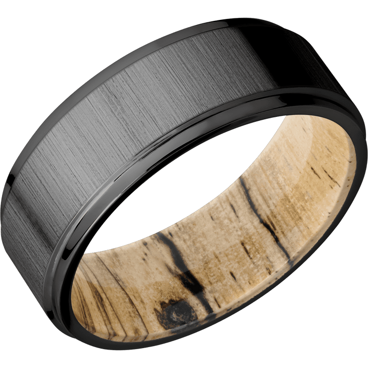 Zirconium with Crosssatinblack , Polish Finish and Spalted Tamarind