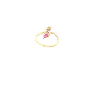 Yellow Gold Diamond Ruby Ring
