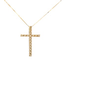 Yellow Gold Lab Grown Diamond Cross Pendant