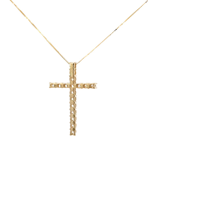 Yellow Gold Lab Grown Diamond Cross Pendant