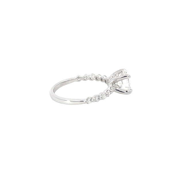 White Gold Lab Grown Bubble Band Engagement Ring