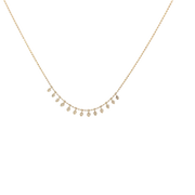 Yellow Gold Diamond Dangle Station Necklace