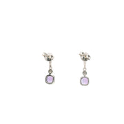 Drop Earrings with Amethyst and Diamonds