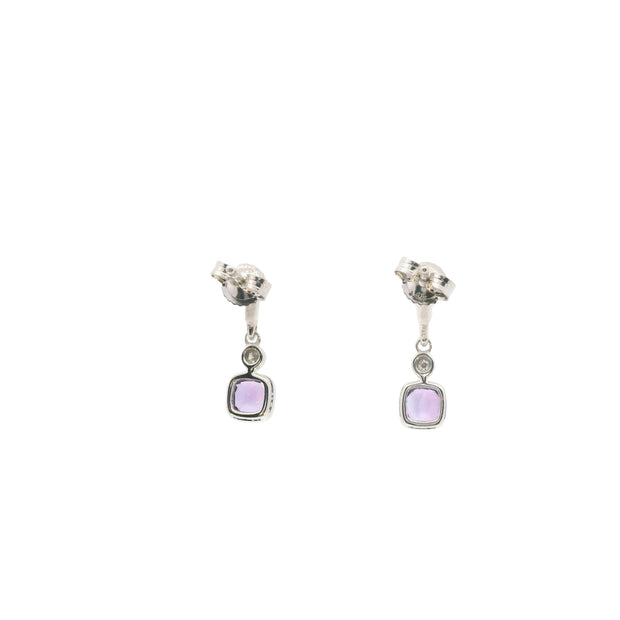 Drop Earrings with Amethyst and Diamonds