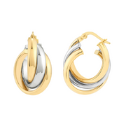 Two-Tone Love Knot Hoop Earrings