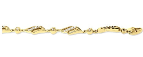 10 Karat Yellow Gold Diamond Open Link Bracelet