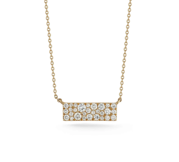 Diamond Scatter Pave Bar Pendant
