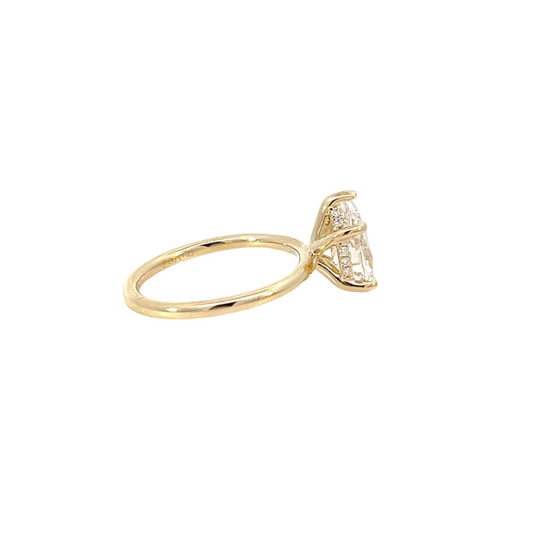 14 Karat Yellow Gold Pear Lab Grown Engagement Ring