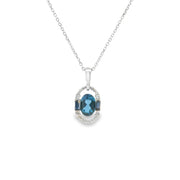Blue Topaz and Sapphire Pendant