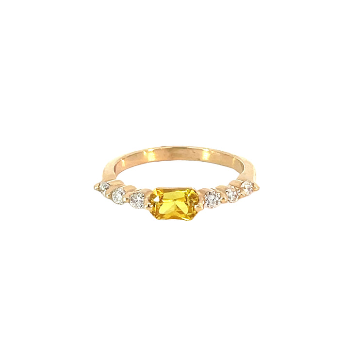 Yellow Sapphire Diamond Ring