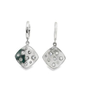 Salt and Pepper Drop Earrings with White Diamonds