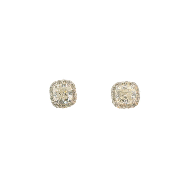 Diamond Halo Earrings (2.19 TCT)