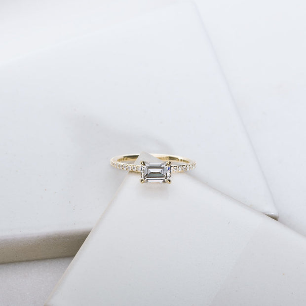 Solitaire Pave Engagement Ring
