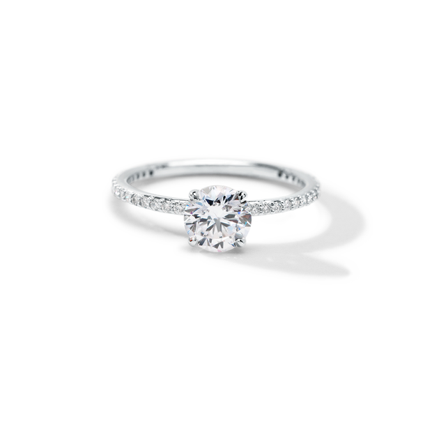 Solitaire Pave Engagement Ring